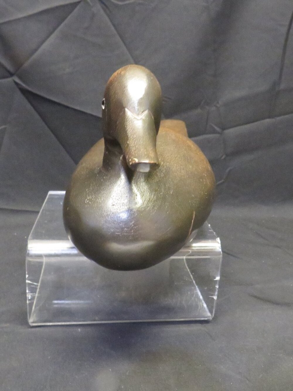 Large Wooden Duck with Glass Eyes